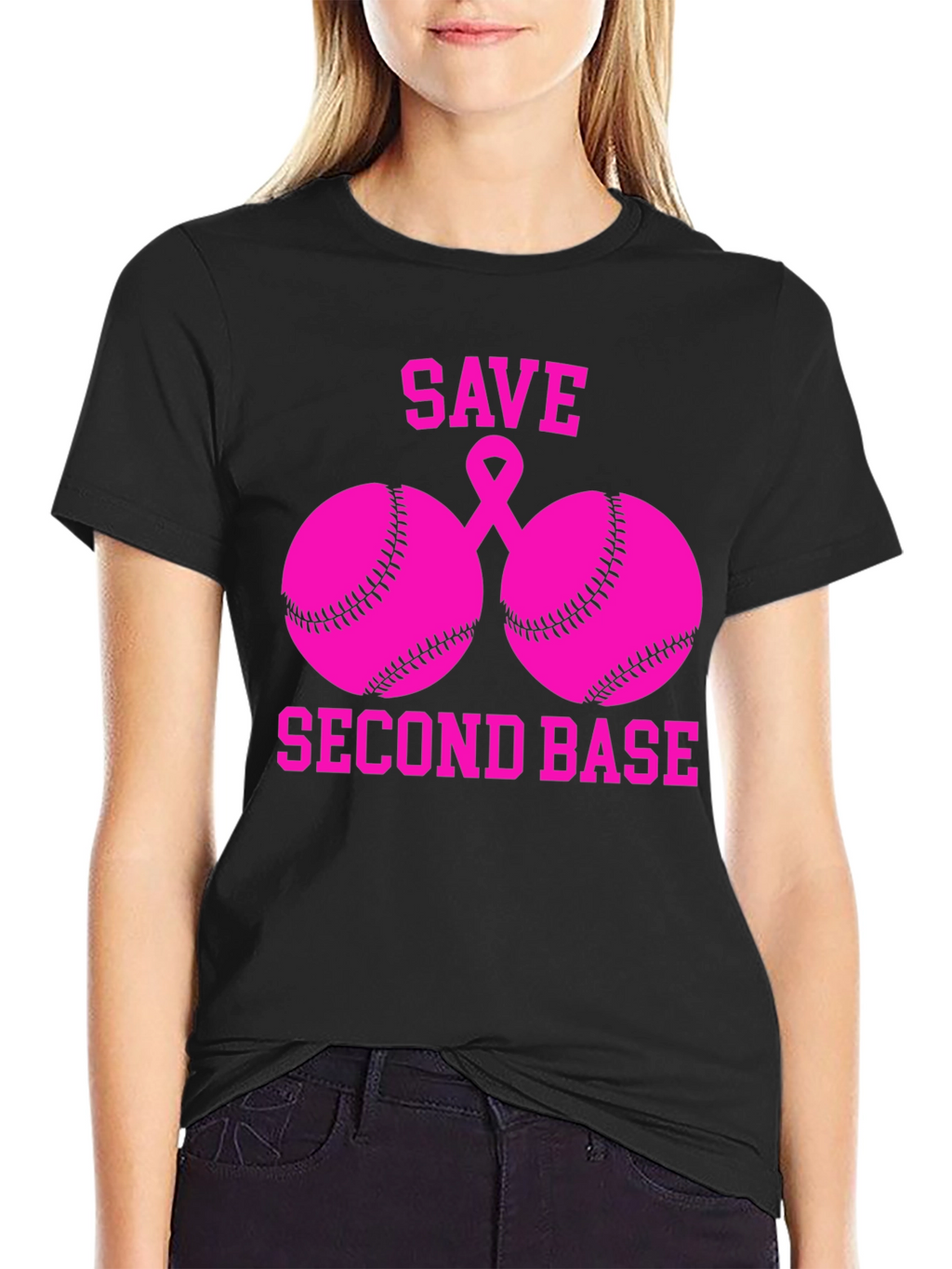 Save Second Base Breast Cancer Awareness T-Shirt