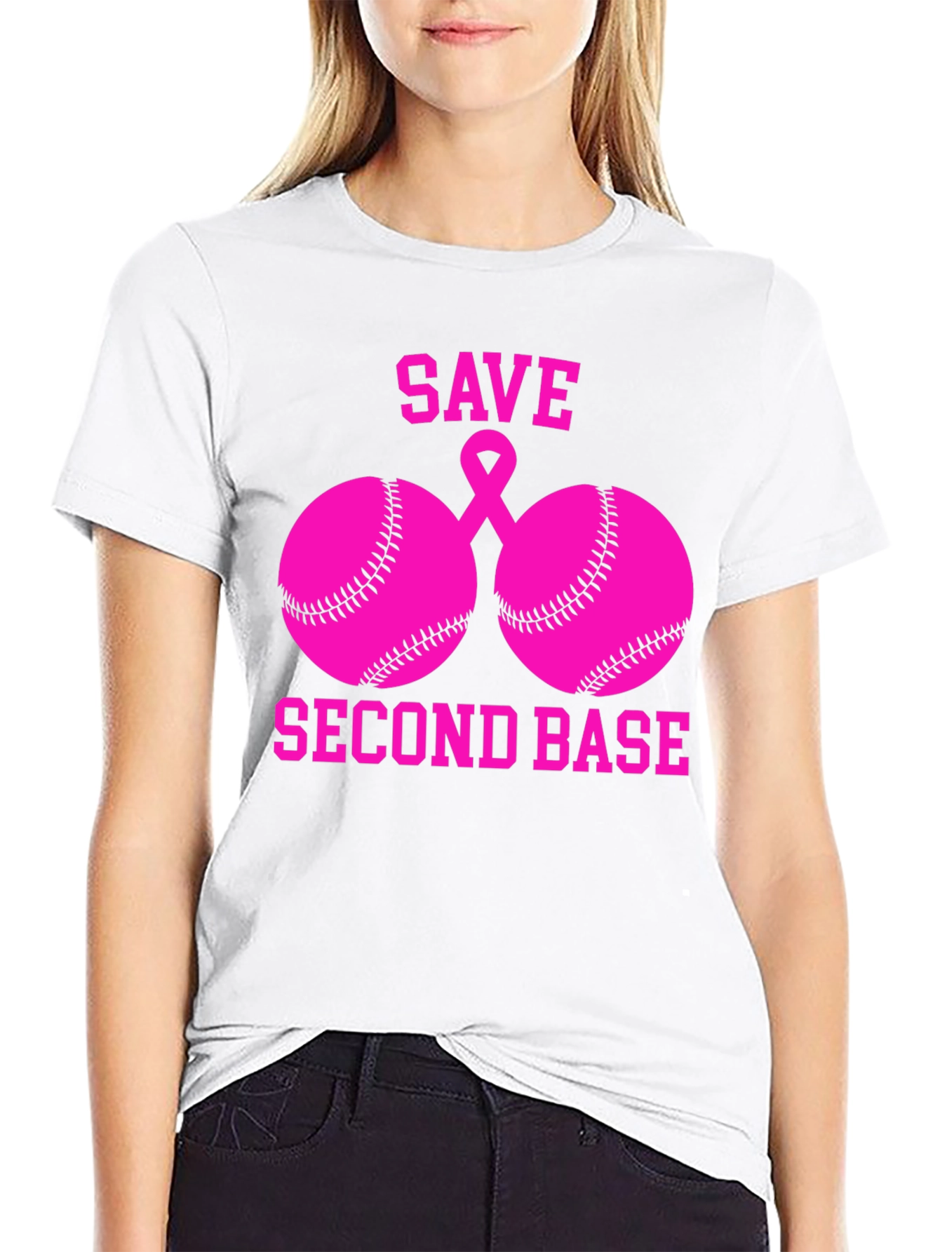Save Second Base Breast Cancer Awareness T-Shirt