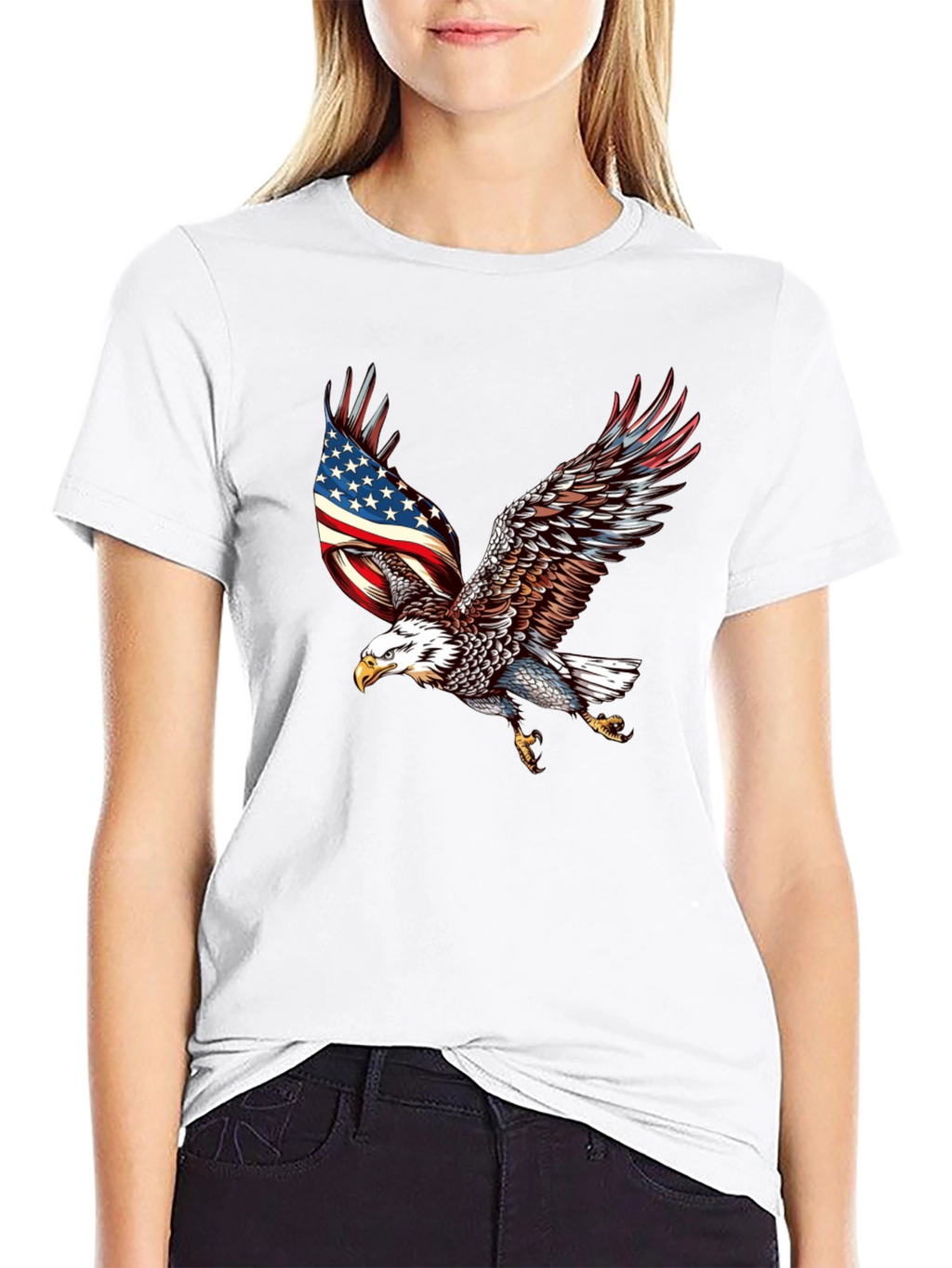 American Eagle Patriotic T-Shirt - Black
