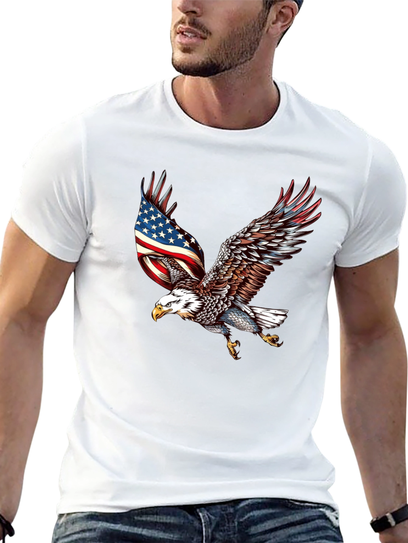 American Eagle Patriotic T-Shirt - Black