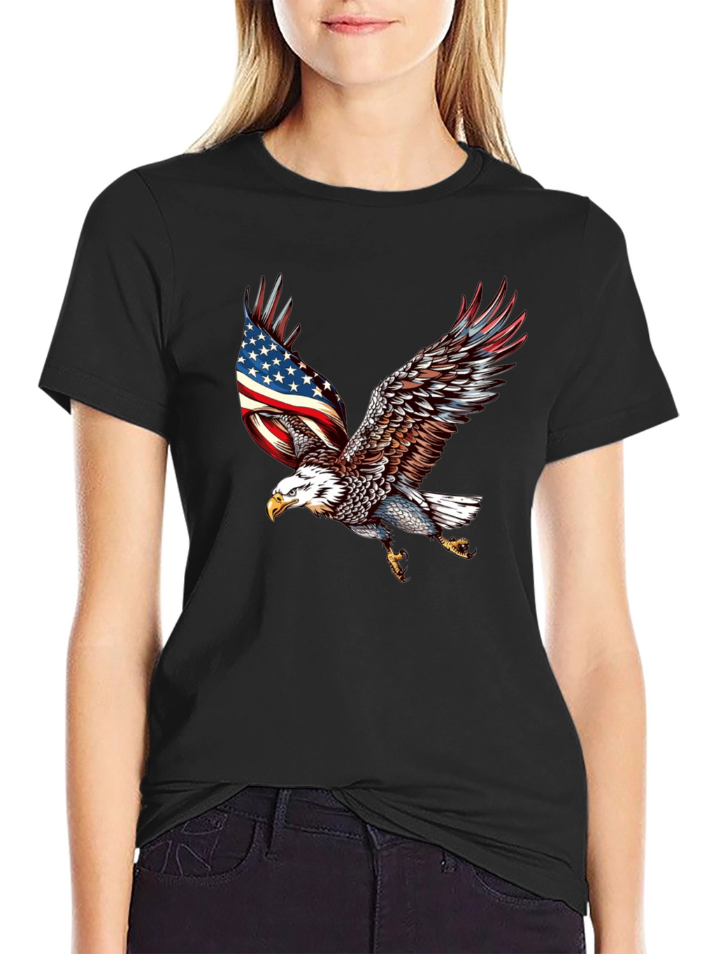 American Eagle Patriotic T-Shirt - Black