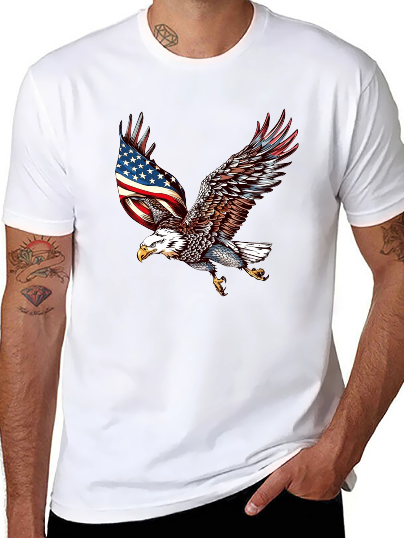 American Eagle Patriotic T-Shirt - Black