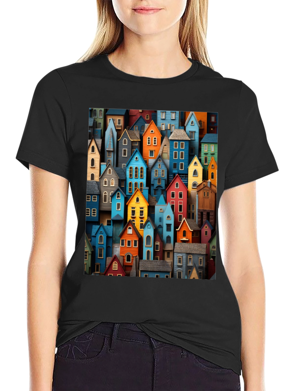 Colorful Houses Graphic T-Shirt