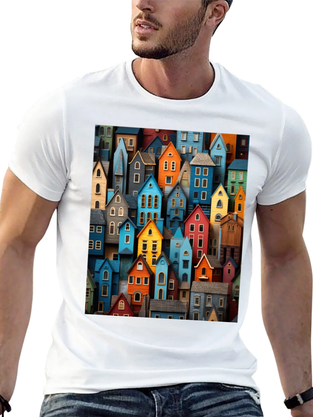 Colorful Houses Graphic T-Shirt