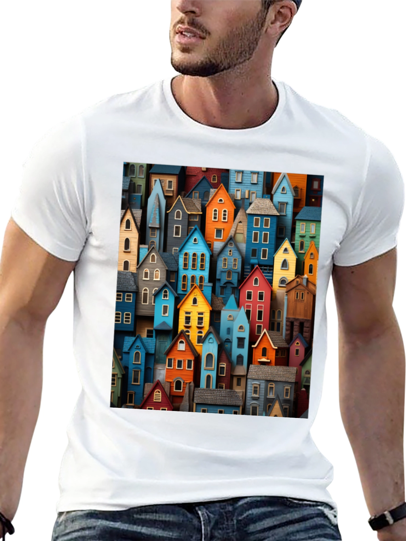 Colorful Houses Graphic T-Shirt