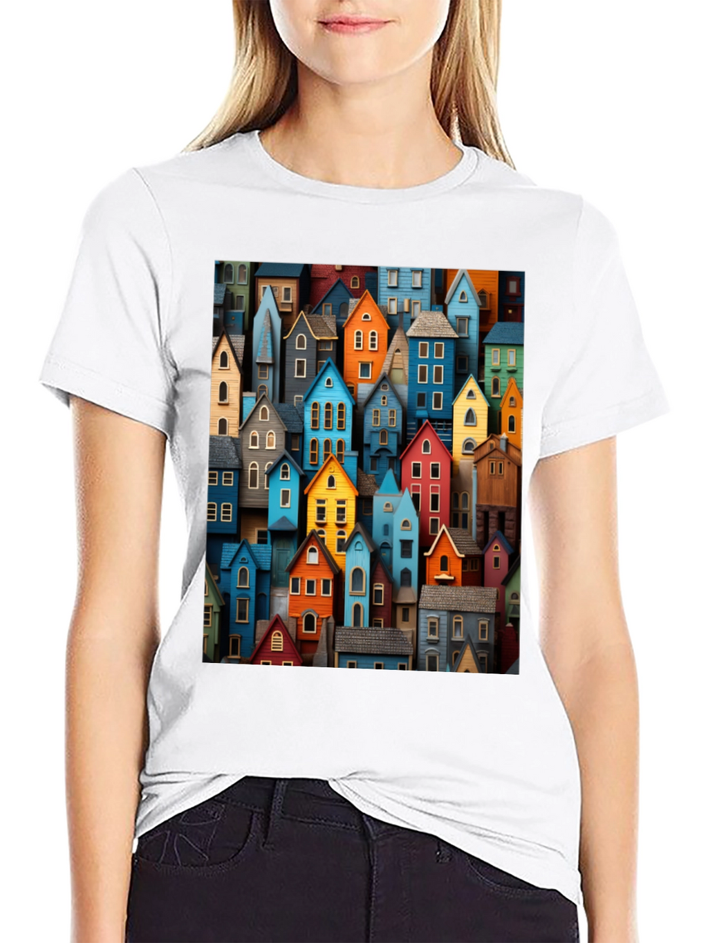 Colorful Houses Graphic T-Shirt