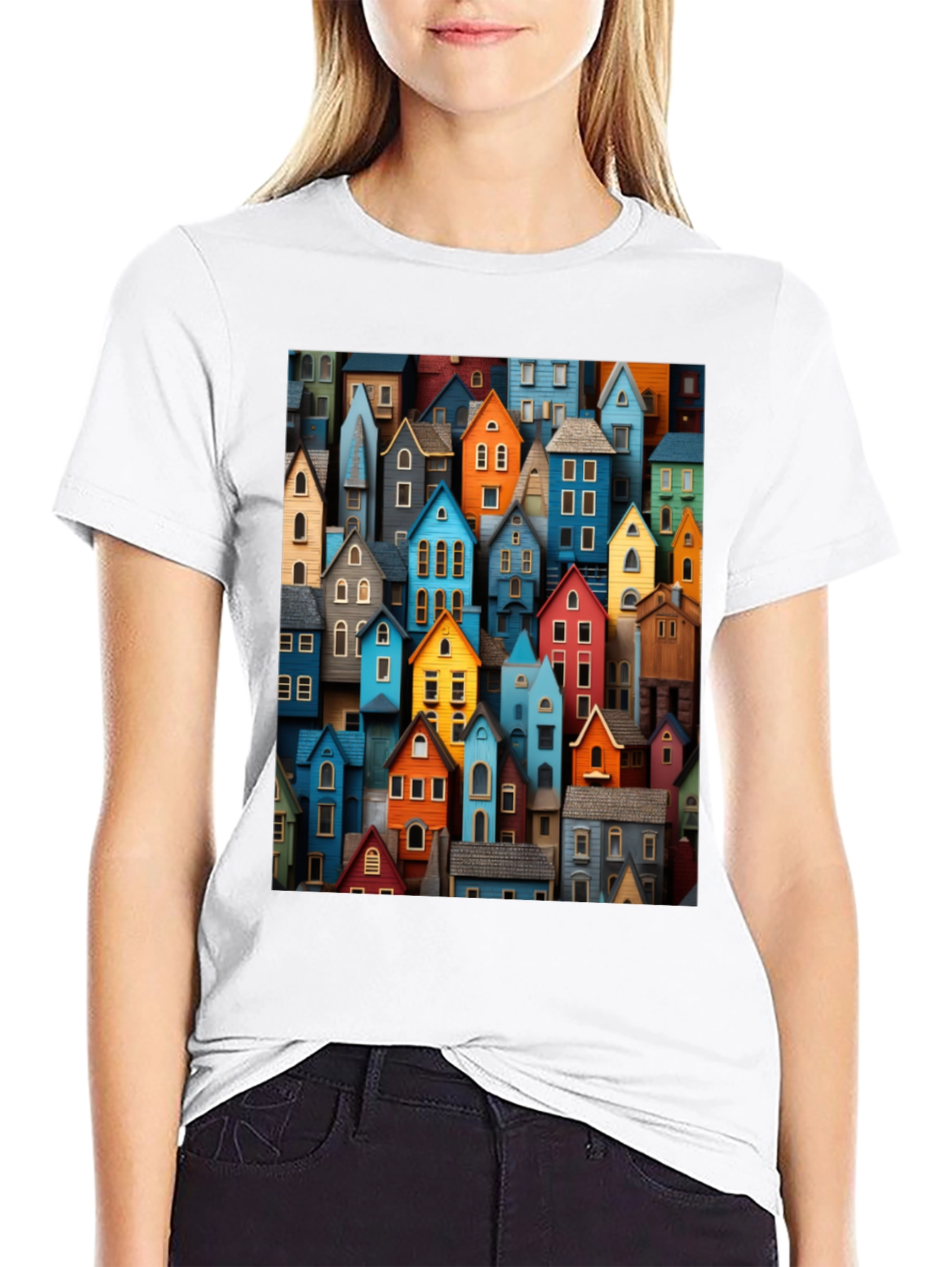 Colorful Houses Graphic T-Shirt