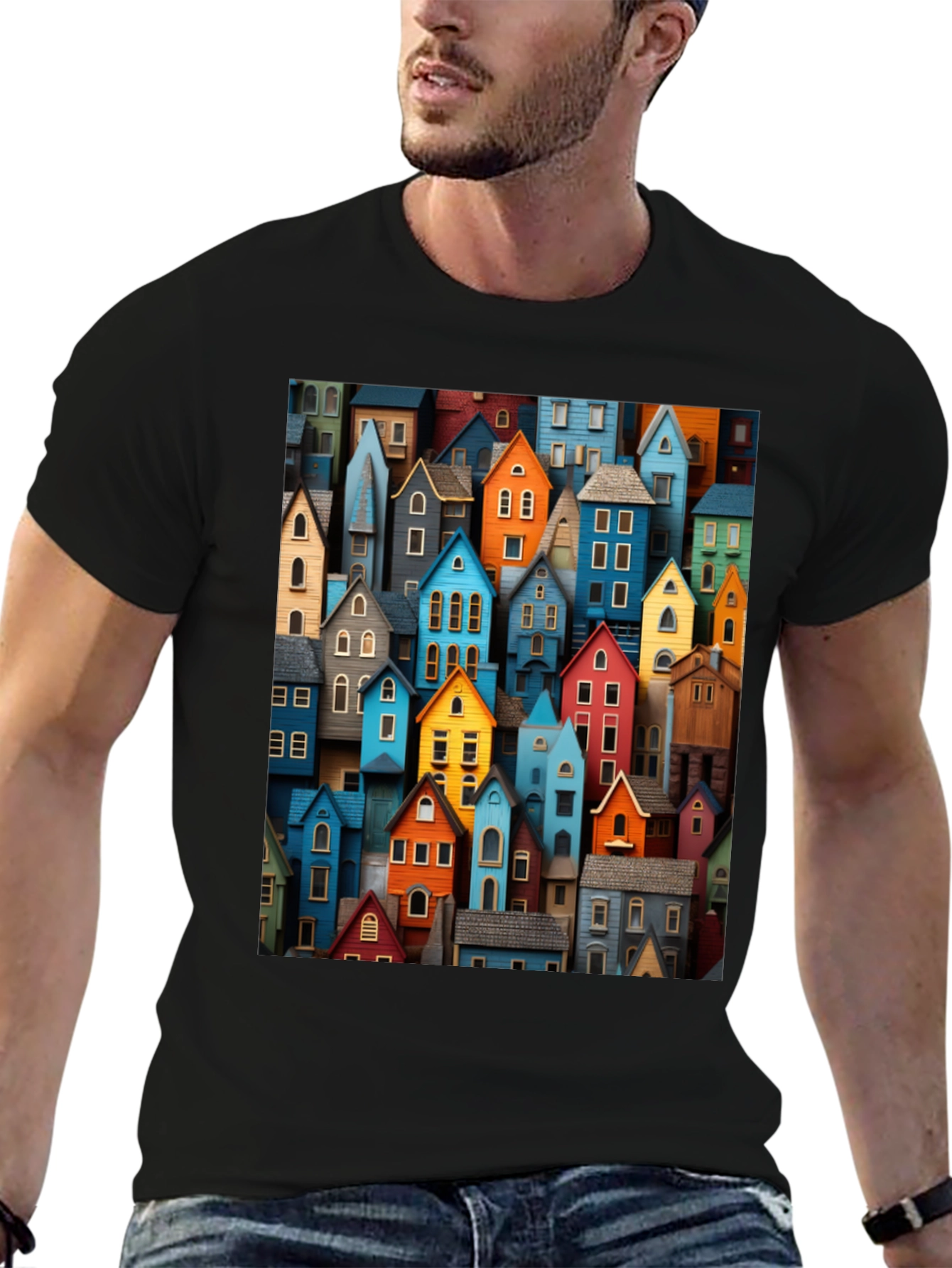 Colorful Houses Graphic T-Shirt