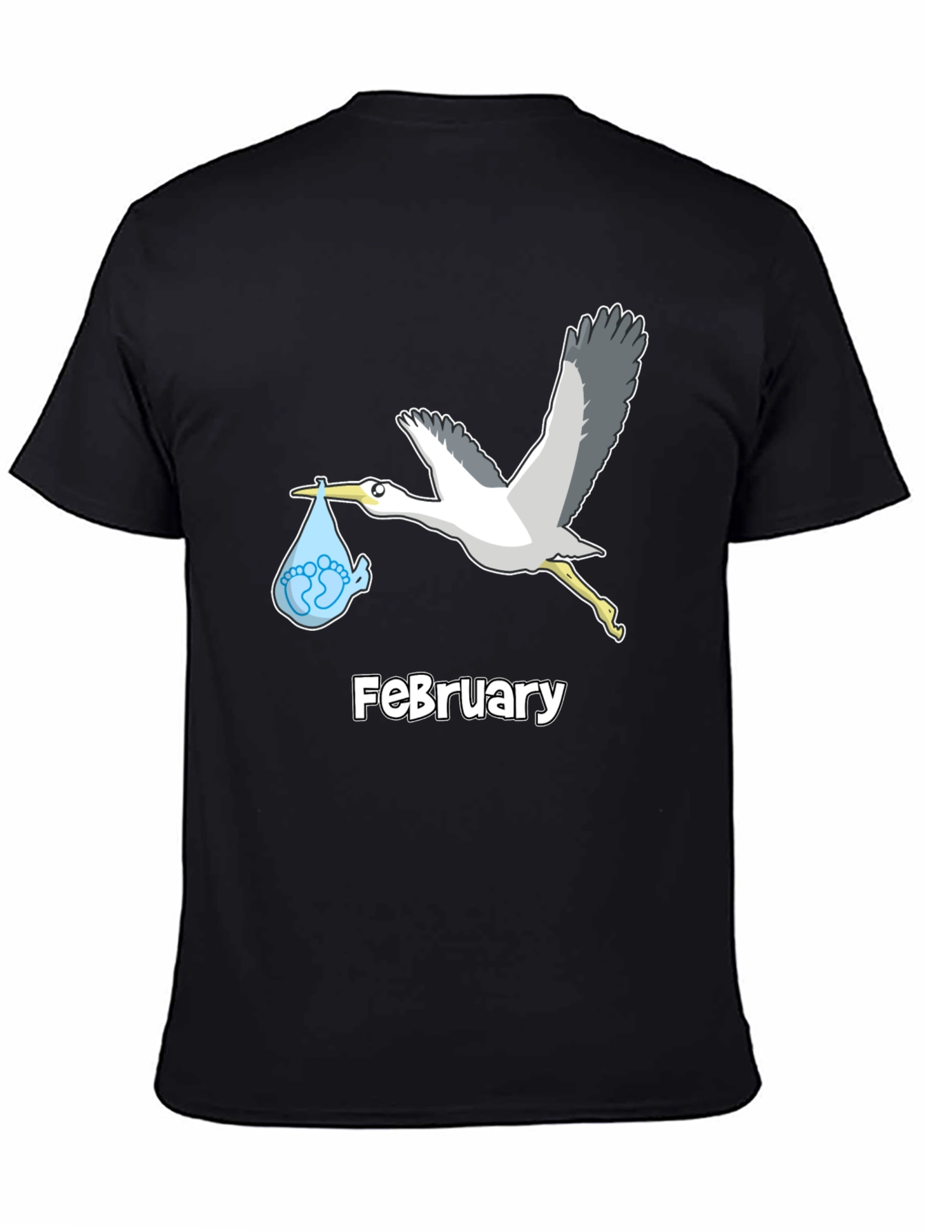 February Stork Baby Announcement T-Shirt