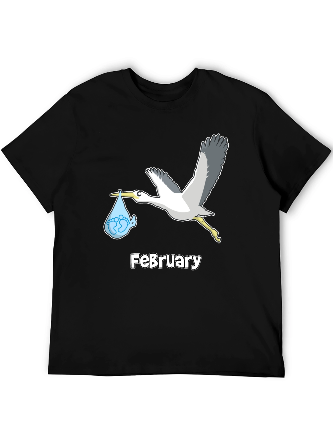 February Stork Baby Announcement T-Shirt