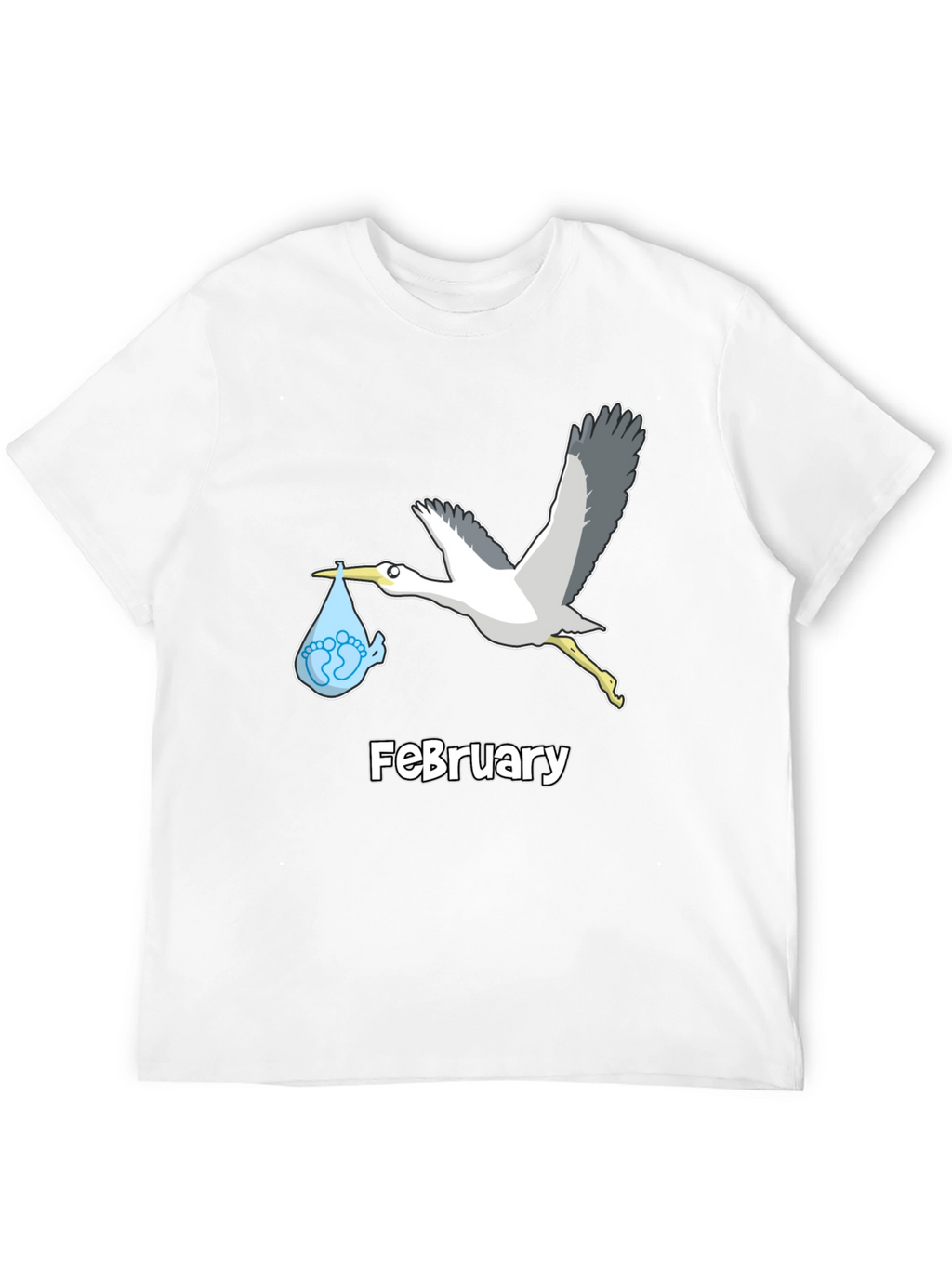 February Stork Baby Announcement T-Shirt