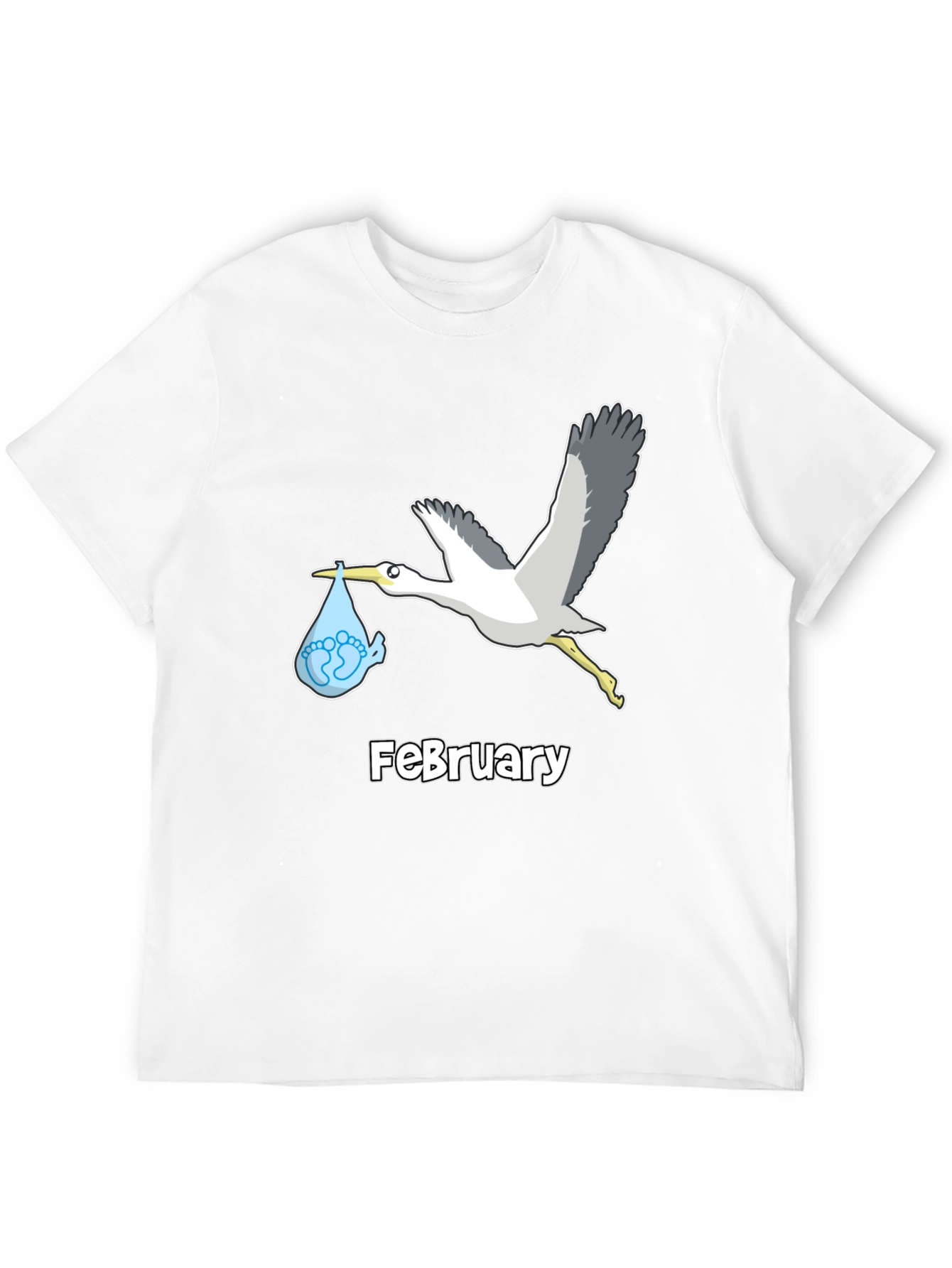 February Stork Baby Announcement T-Shirt