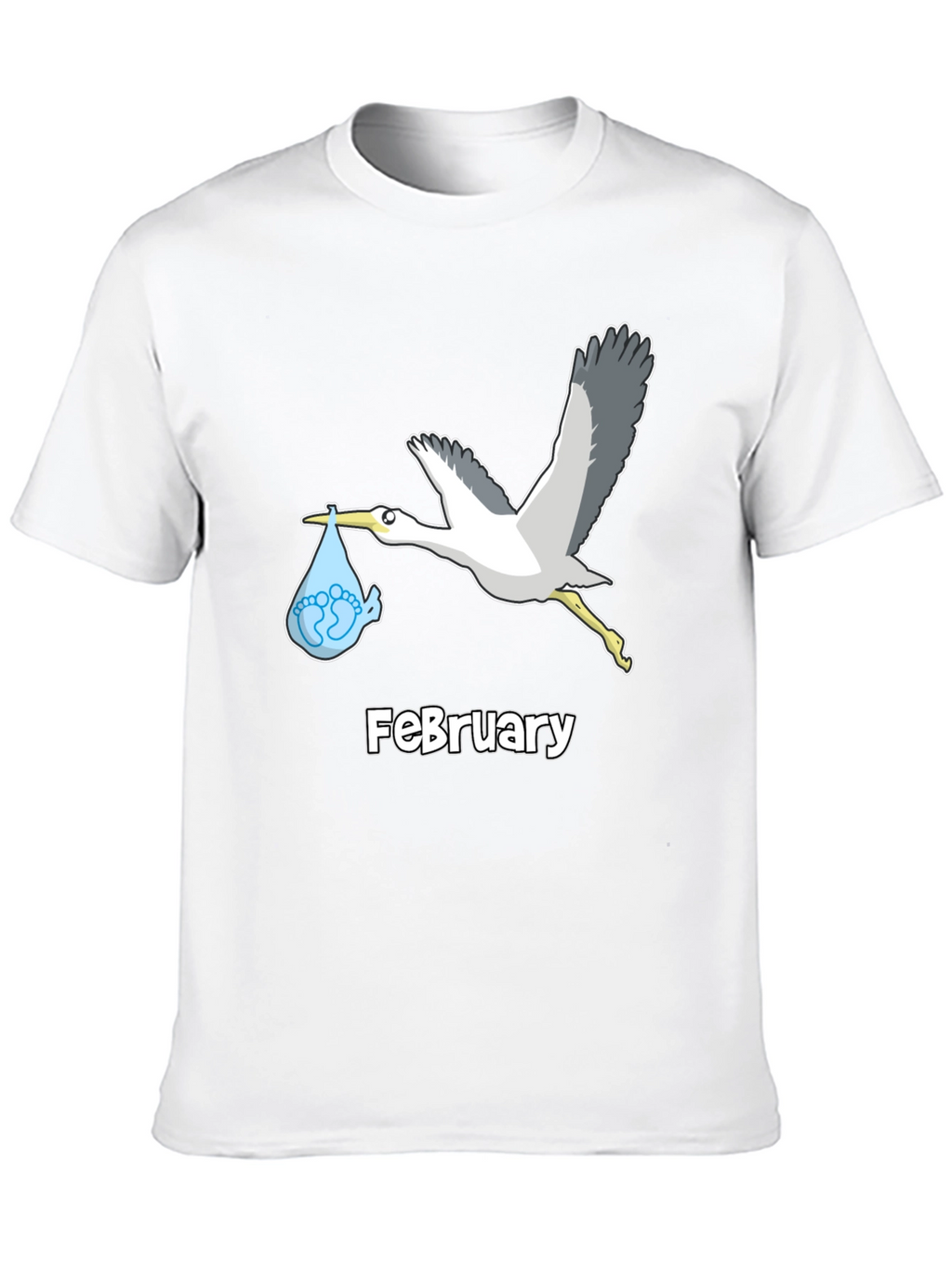 February Stork Baby Announcement T-Shirt