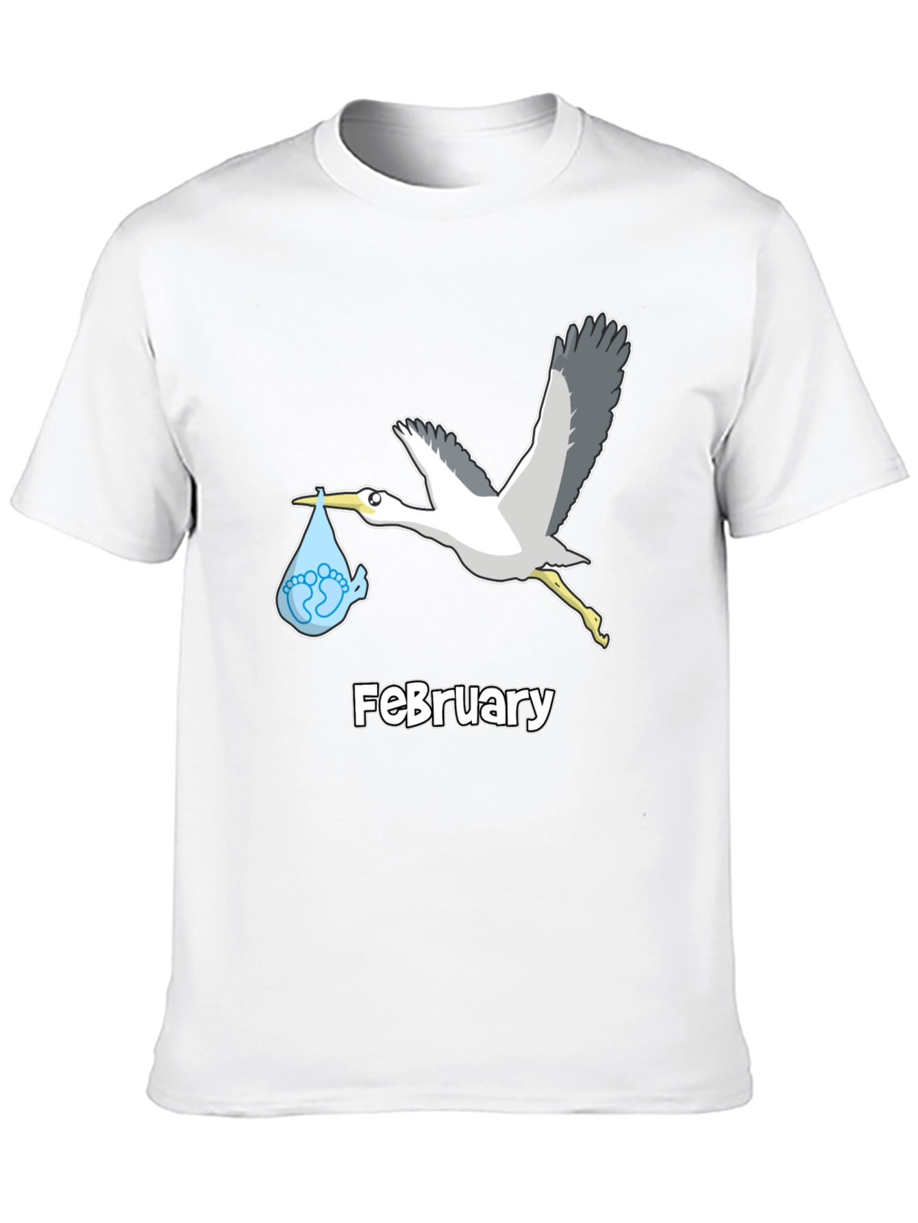 February Stork Baby Announcement T-Shirt