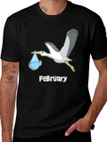 February Stork Baby Announcement T-Shirt