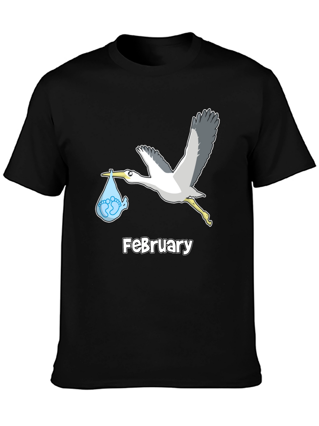February Stork Baby Announcement T-Shirt