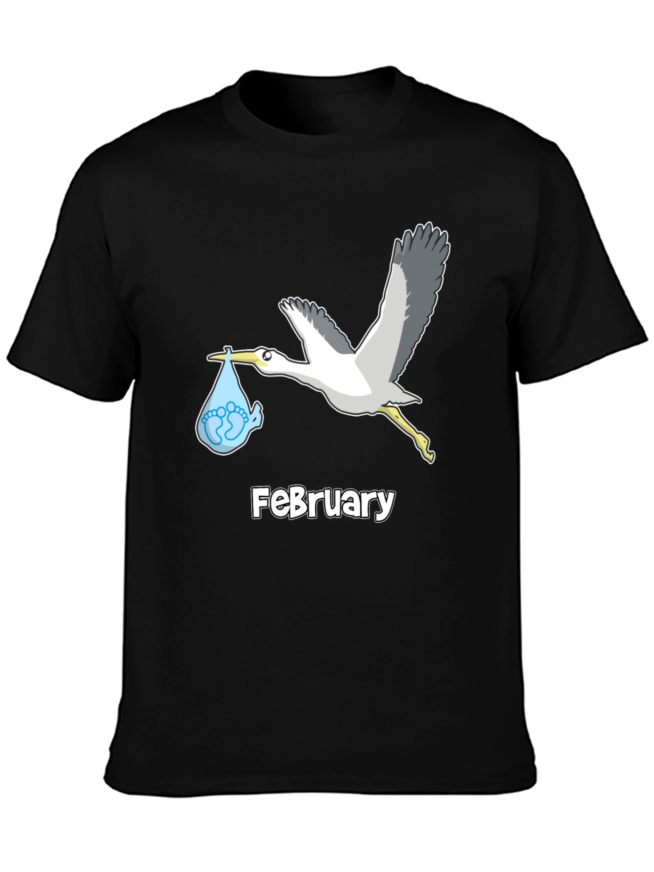 February Stork Baby Announcement T-Shirt