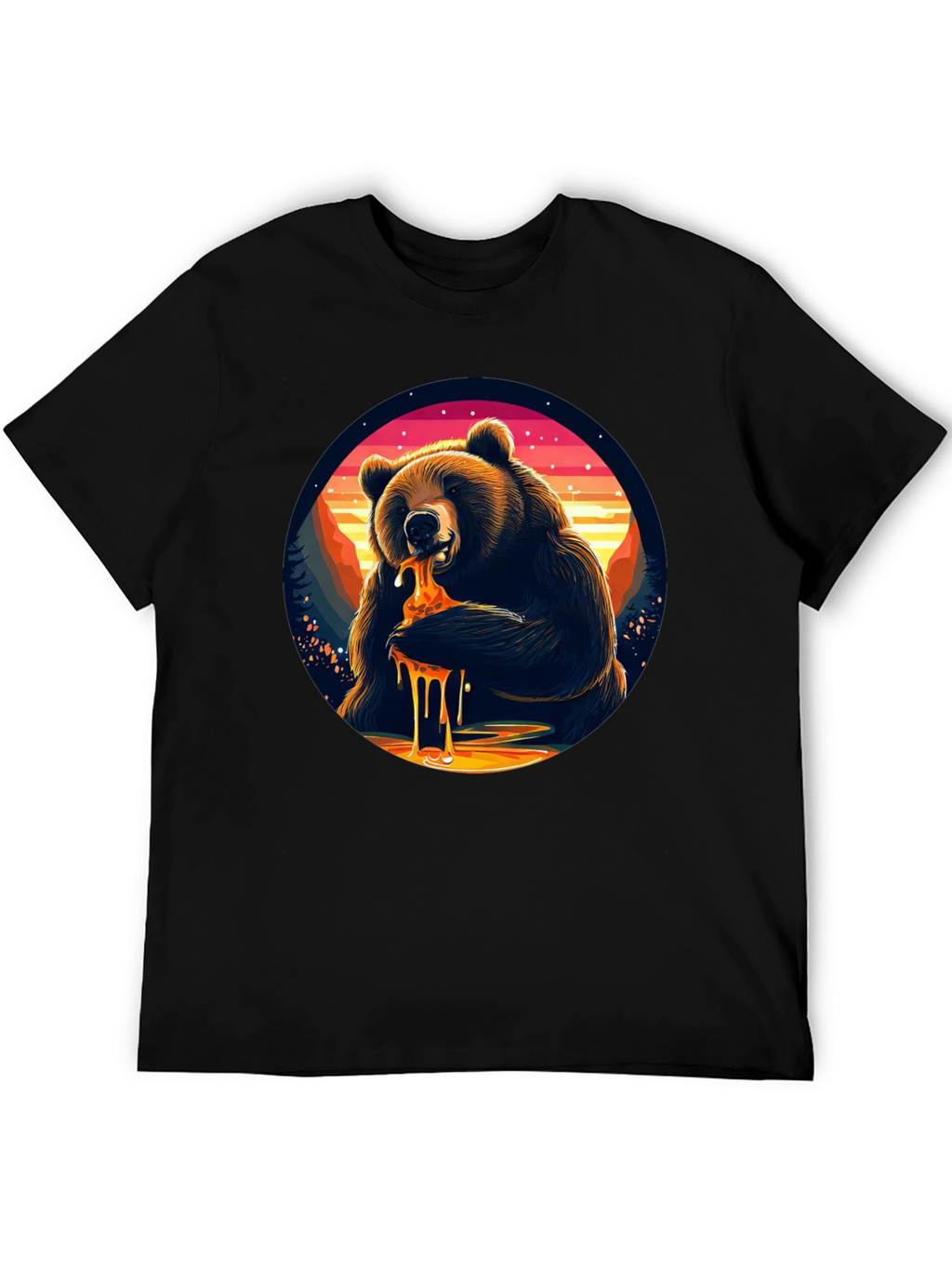Bear Eating Honey T-Shirt - Nature Lover Tee