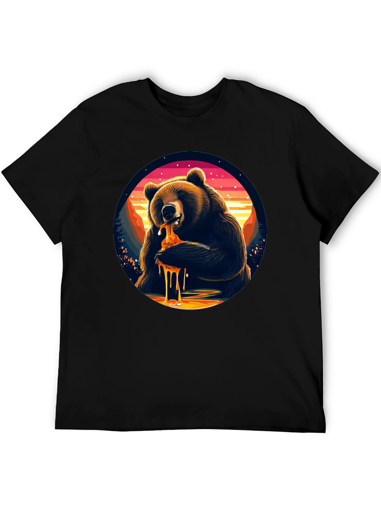 Bear Eating Honey T-Shirt - Nature Lover Tee