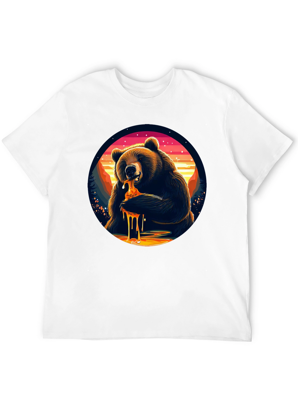 Bear Eating Honey T-Shirt - Nature Lover Tee