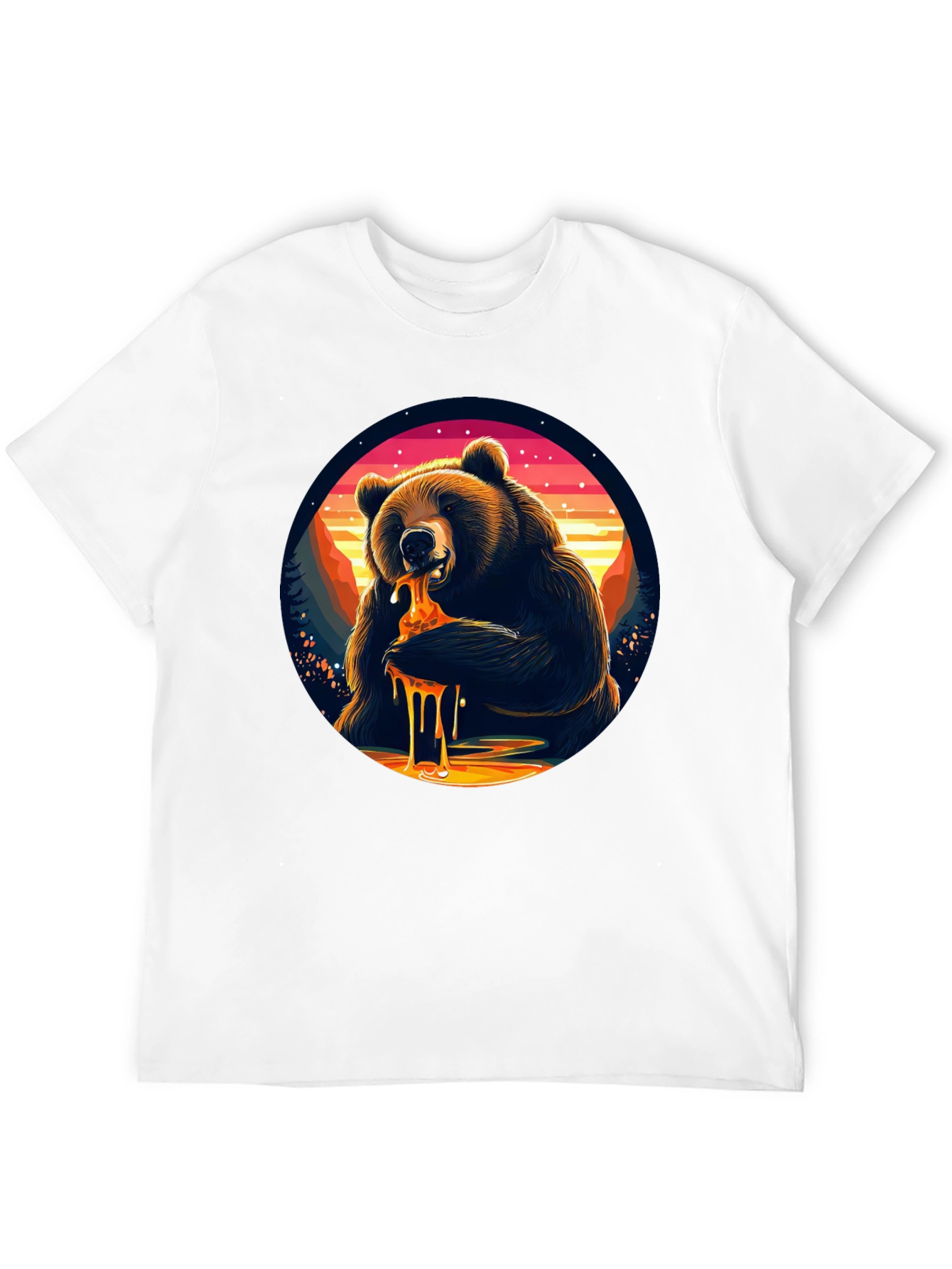 Bear Eating Honey T-Shirt - Nature Lover Tee