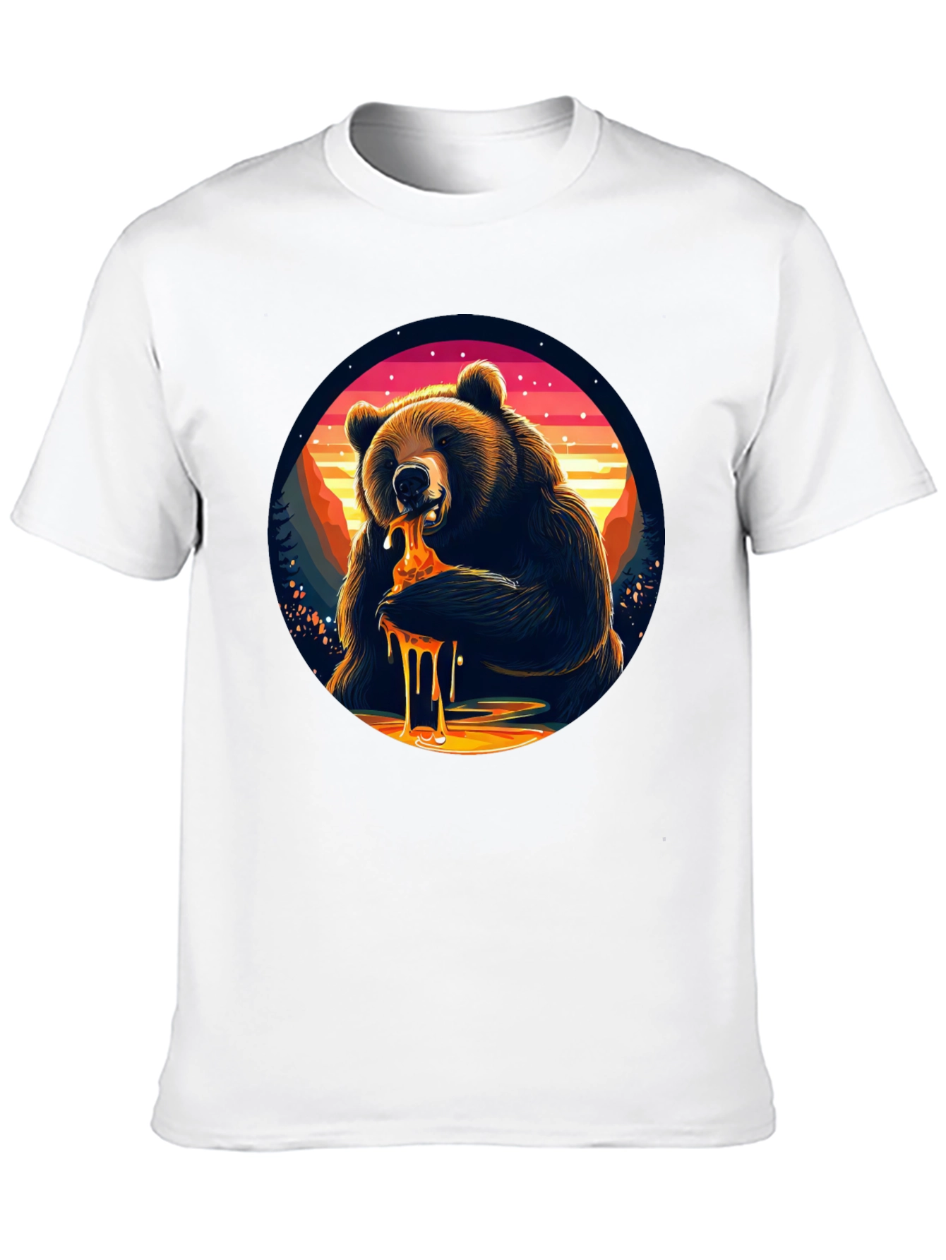 Bear Eating Honey T-Shirt - Nature Lover Tee