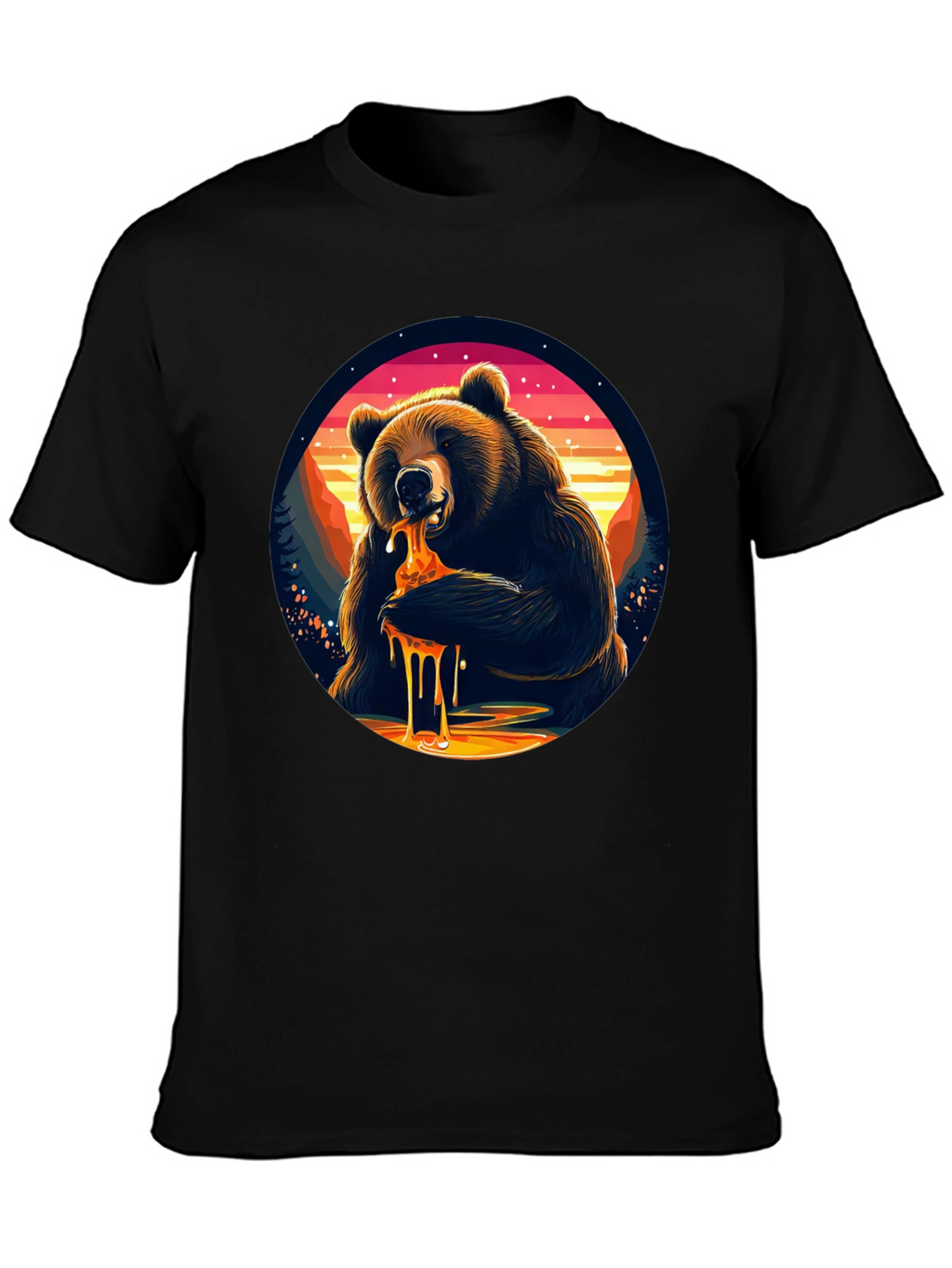 Bear Eating Honey T-Shirt - Nature Lover Tee
