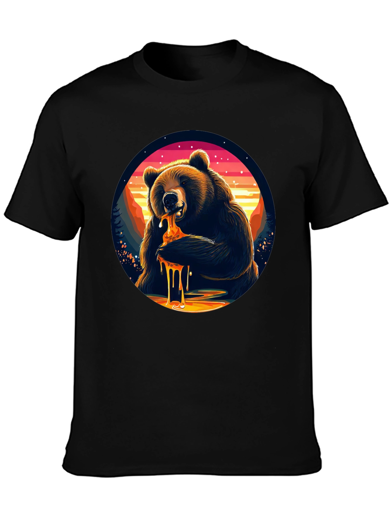 Bear Eating Honey T-Shirt - Nature Lover Tee