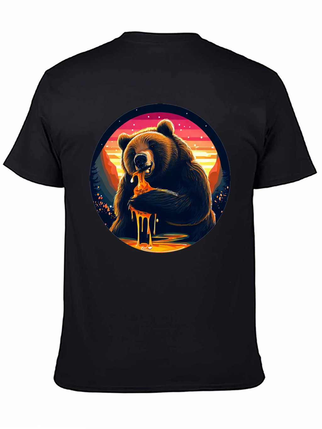 Bear Eating Honey T-Shirt - Nature Lover Tee