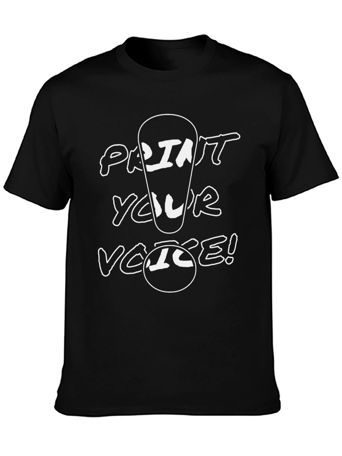 Print Your Voice! Black Graphic Tee