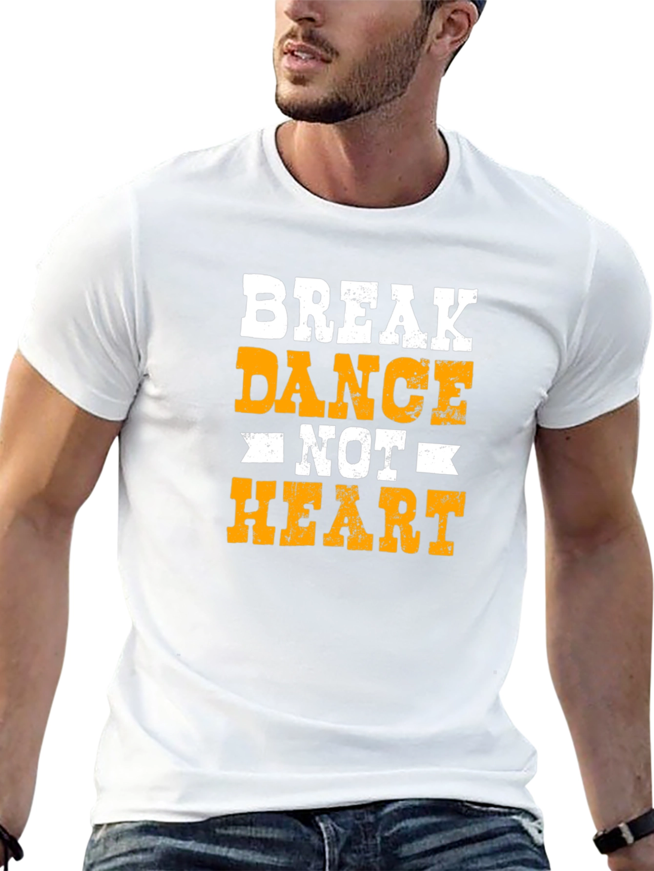 Break Dance Not Heart T-Shirt - Cool Graphic Tee