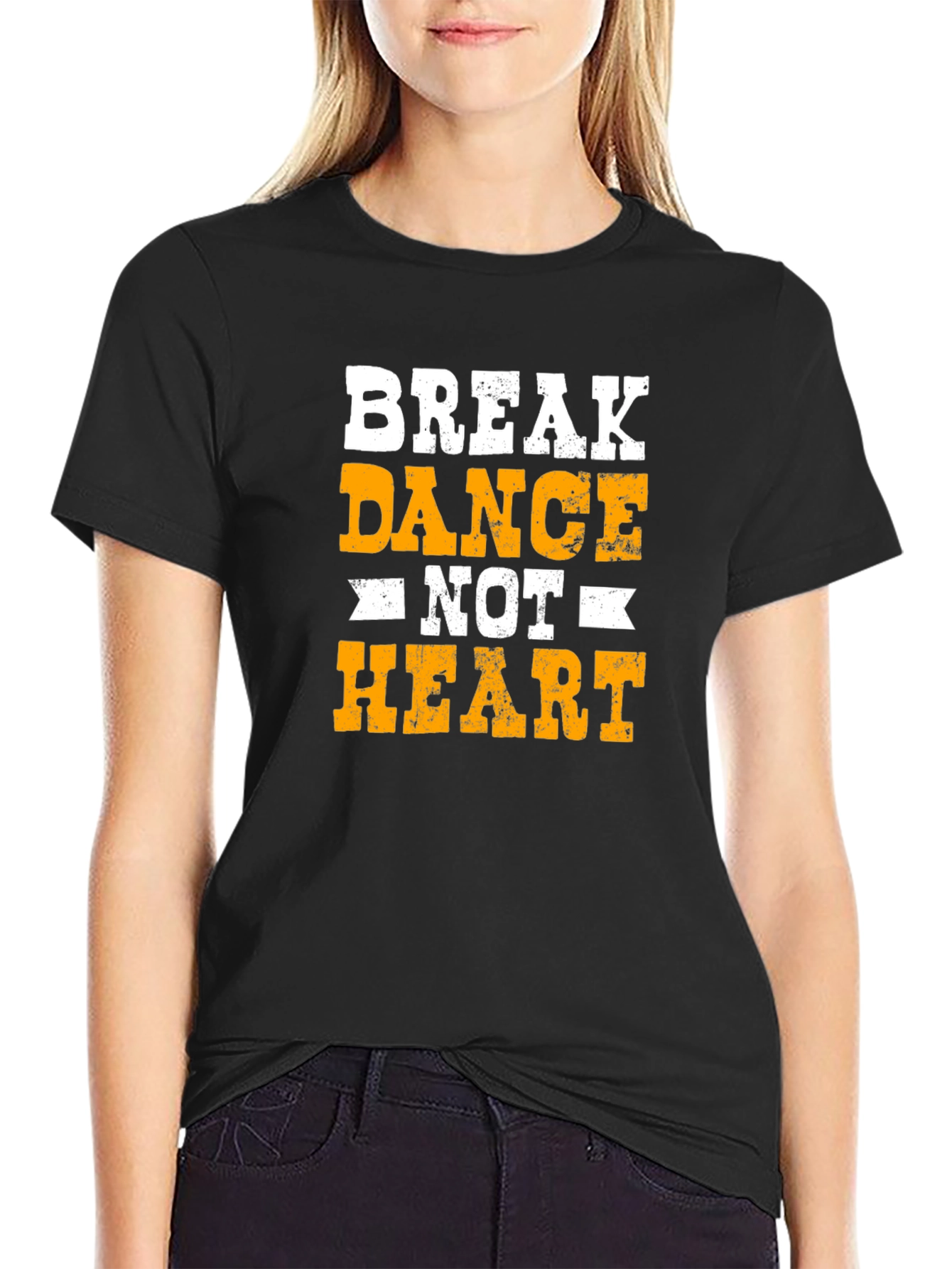 Break Dance Not Heart T-Shirt - Cool Graphic Tee