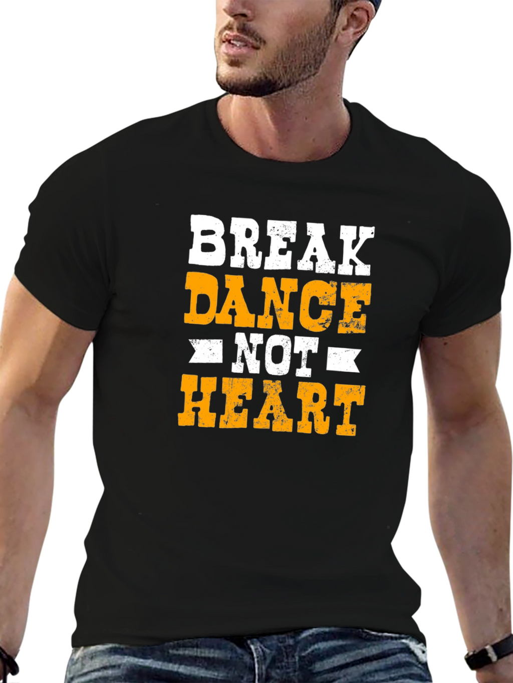 Break Dance Not Heart T-Shirt - Cool Graphic Tee