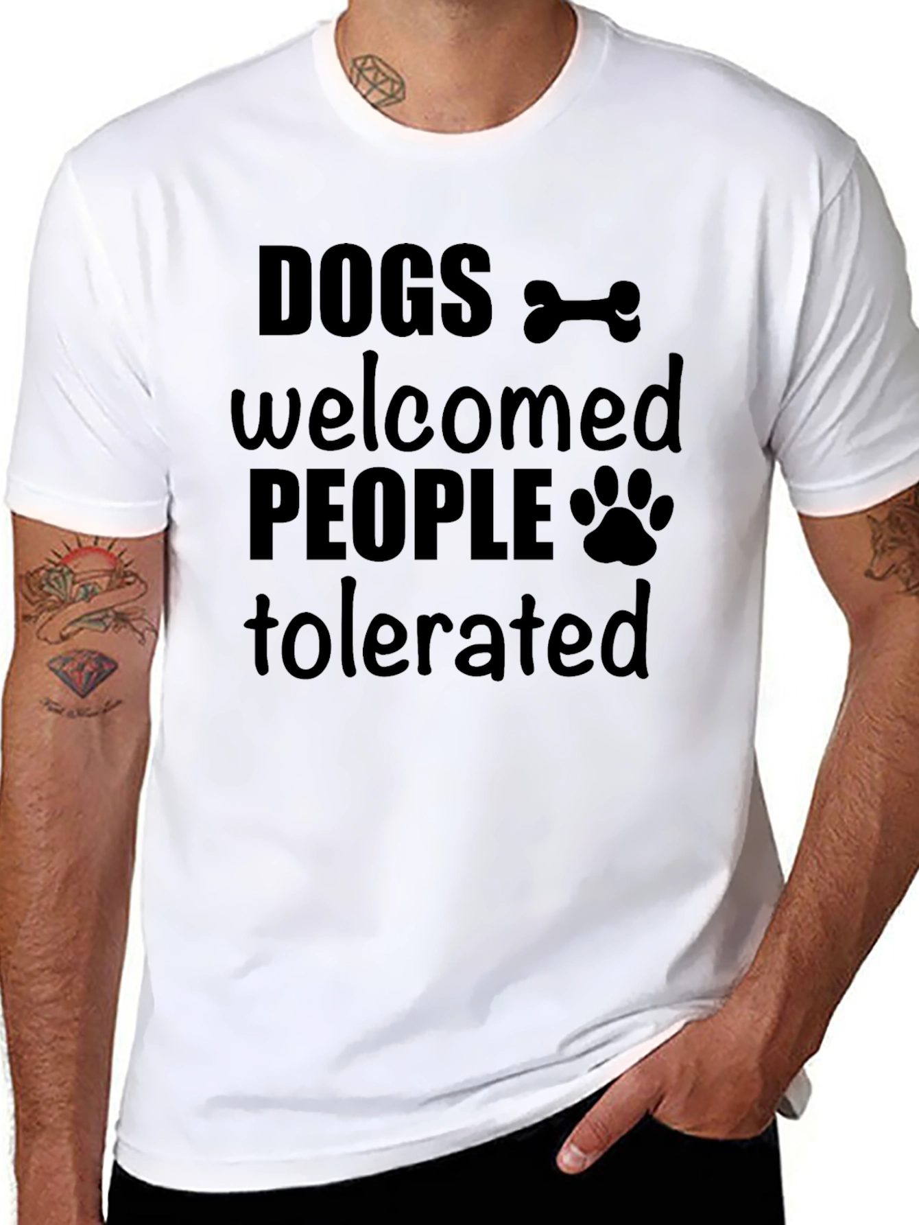 Dogs Welcomed People Tolerated Graphic T-Shirt