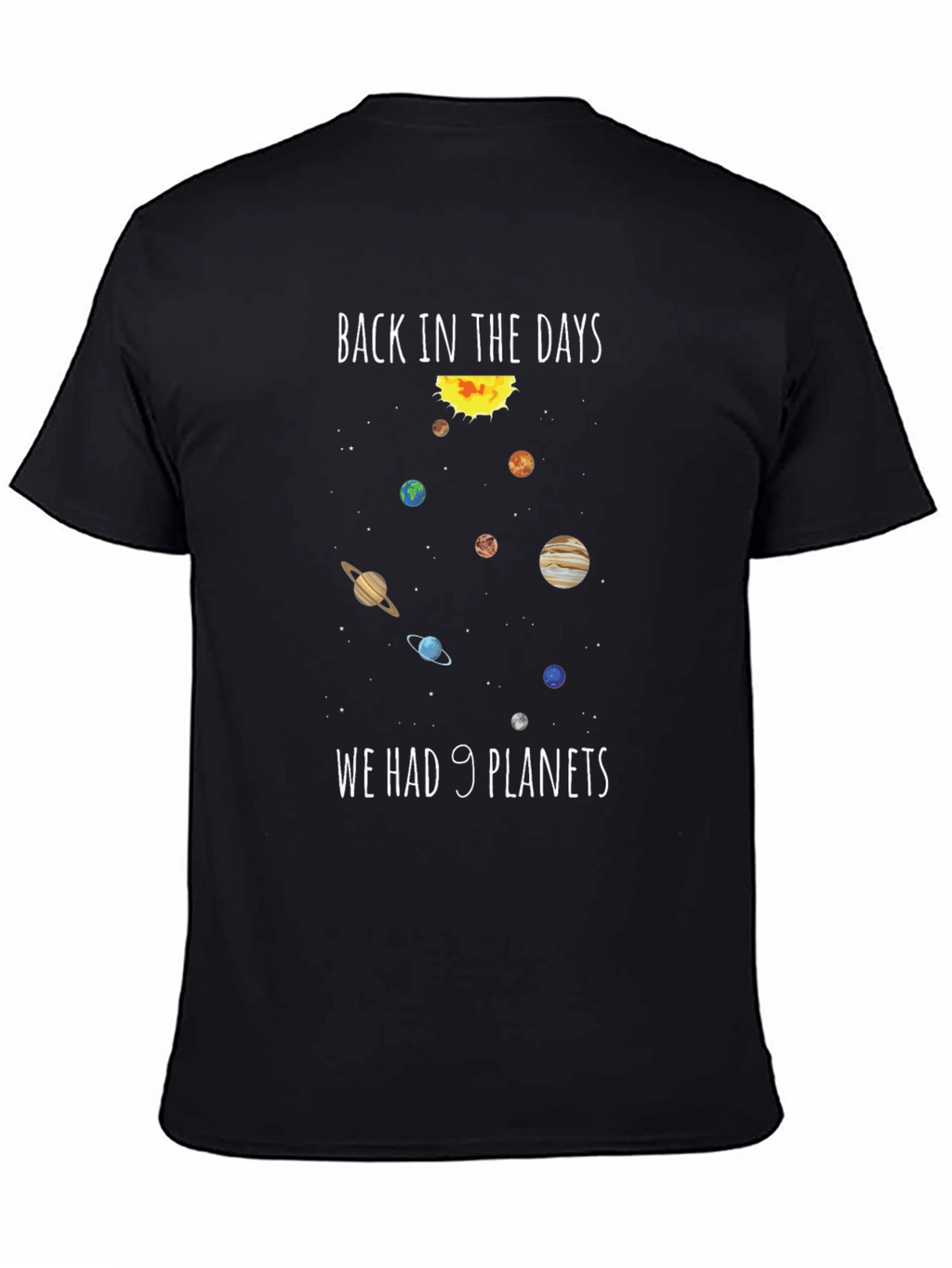 Retro 9 Planets Graphic Tee - Space Lovers T-Shirt