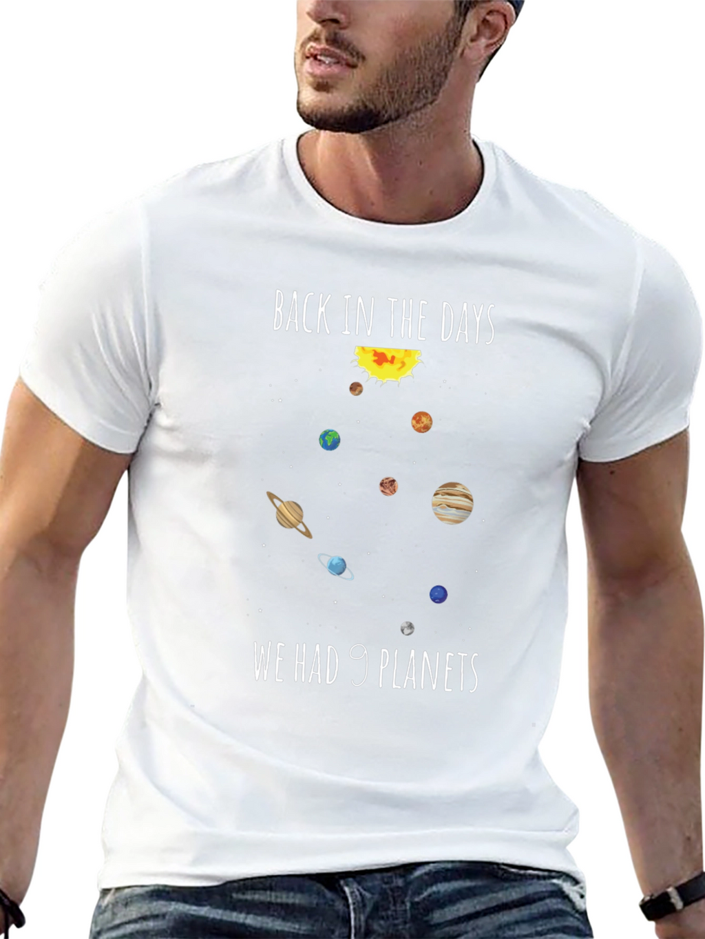 Retro 9 Planets Graphic Tee - Space Lovers T-Shirt