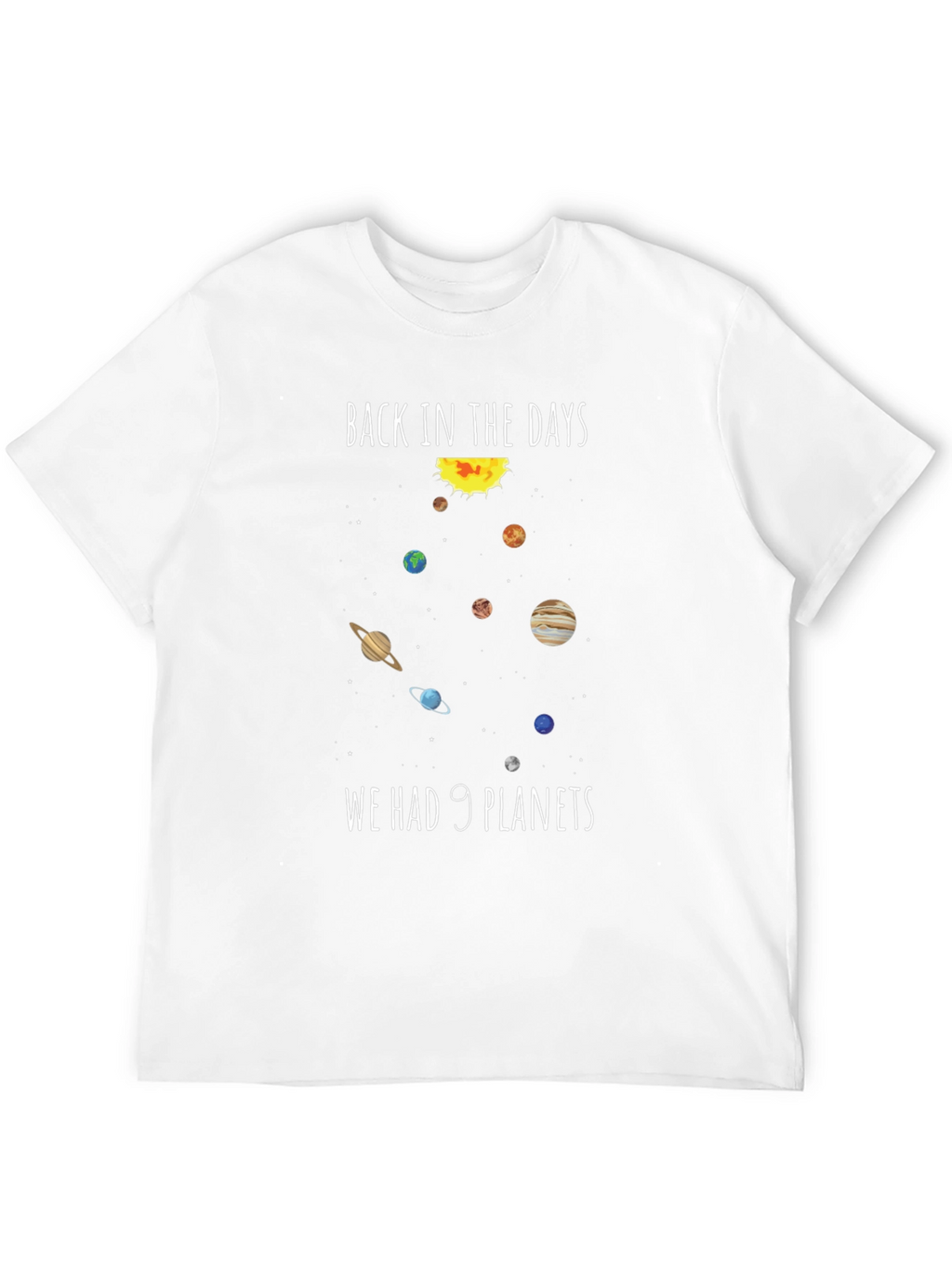 Retro 9 Planets Graphic Tee - Space Lovers T-Shirt