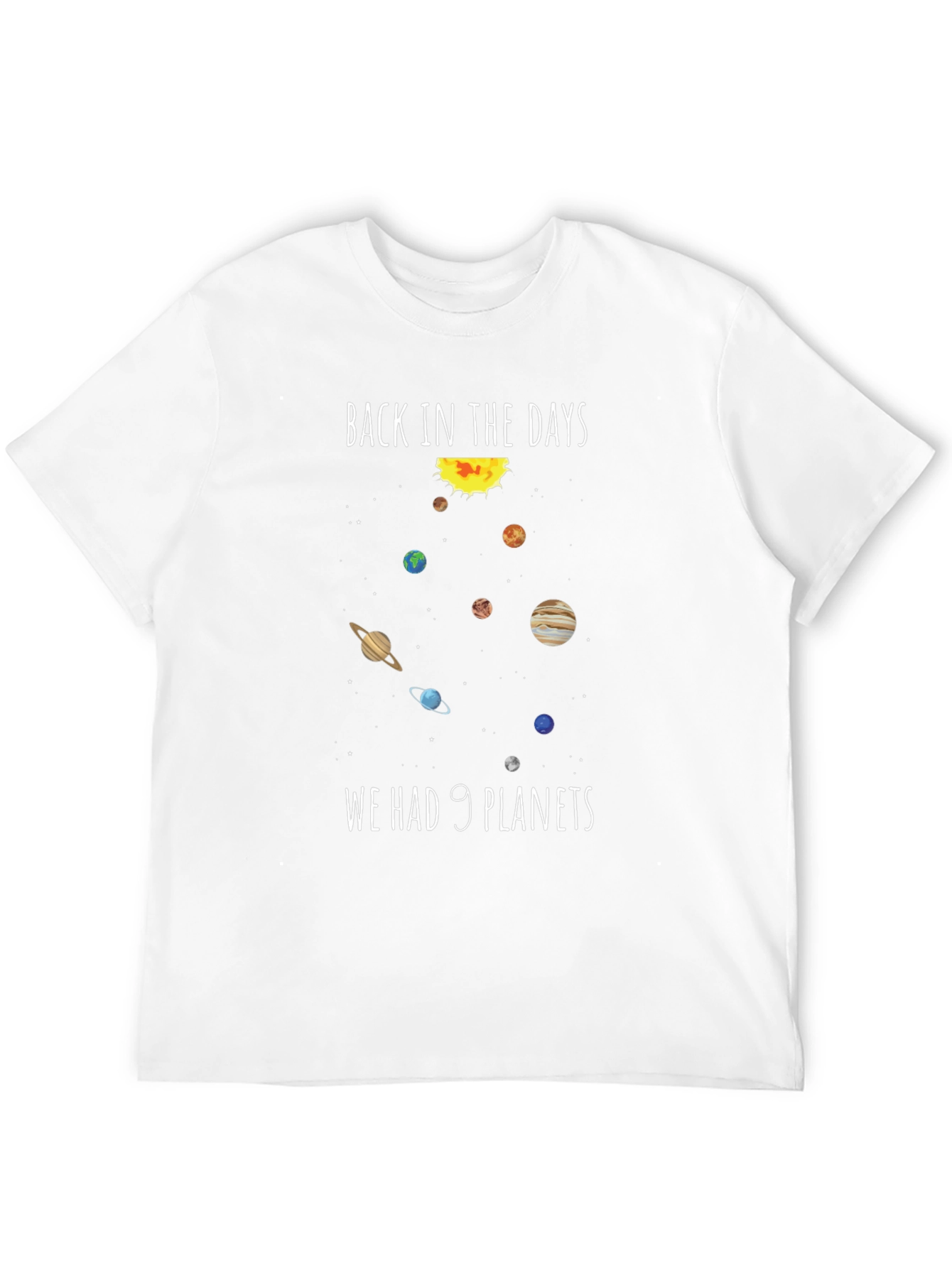 Retro 9 Planets Graphic Tee - Space Lovers T-Shirt