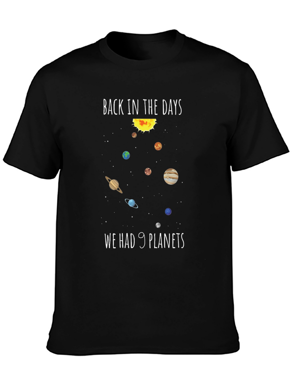 Retro 9 Planets Graphic Tee - Space Lovers T-Shirt