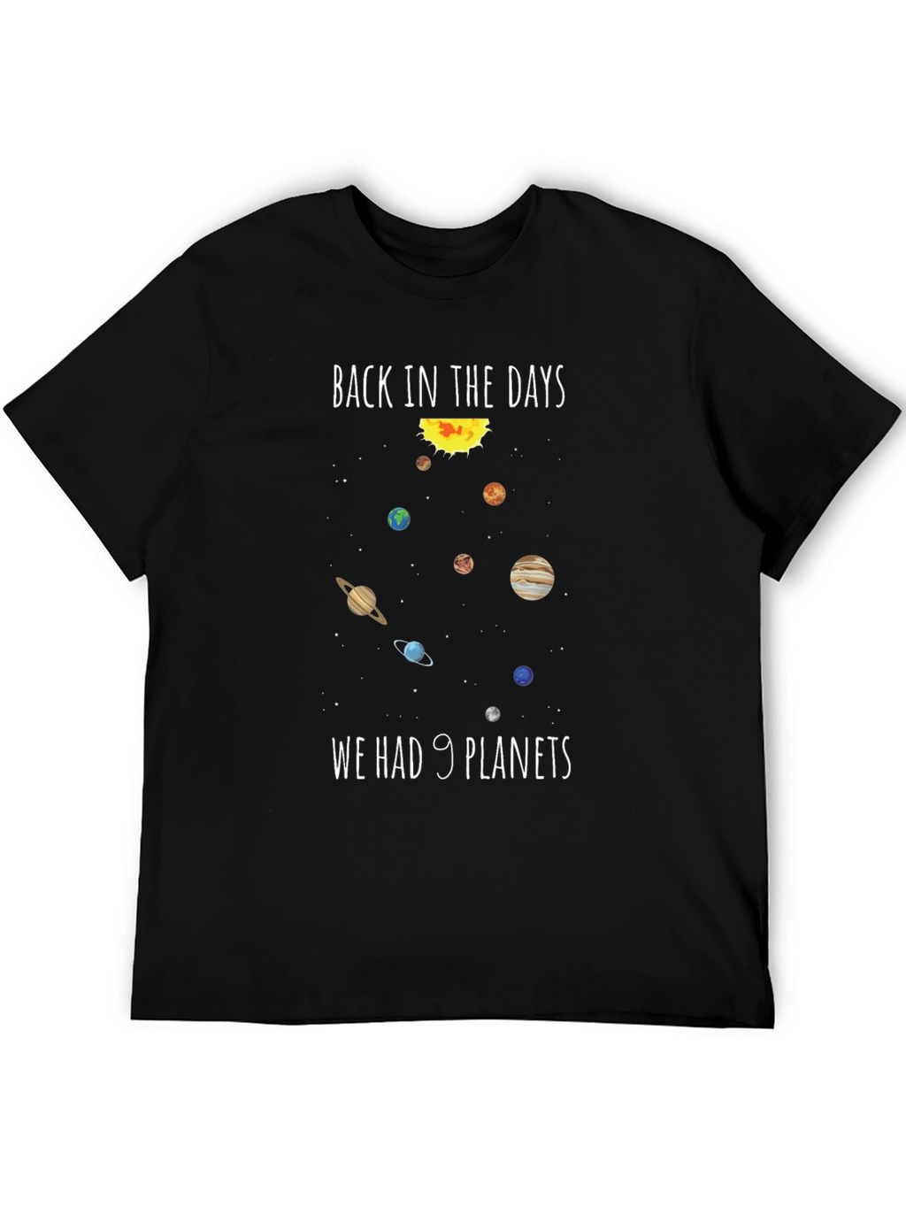 Retro 9 Planets Graphic Tee - Space Lovers T-Shirt