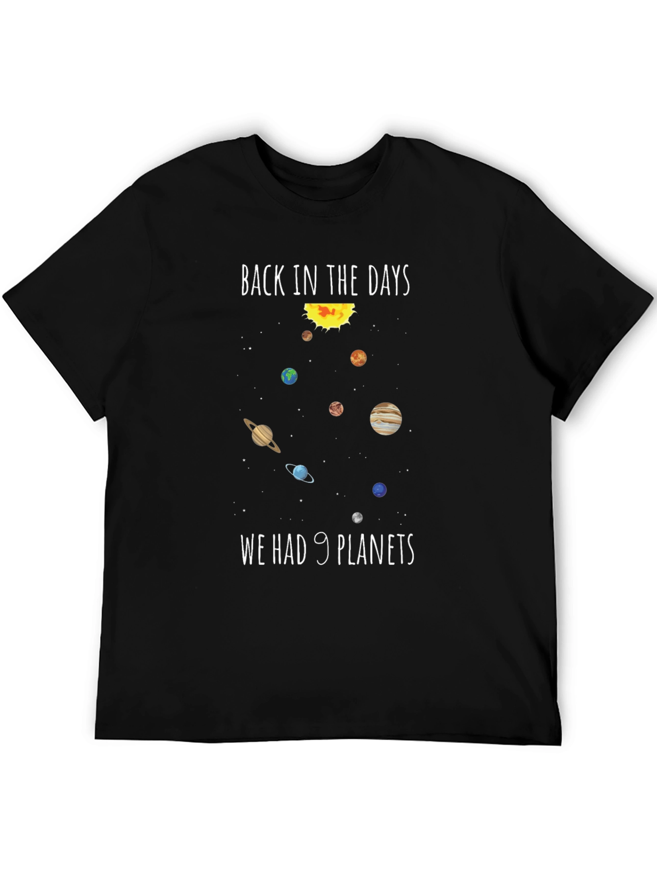 Retro 9 Planets Graphic Tee - Space Lovers T-Shirt