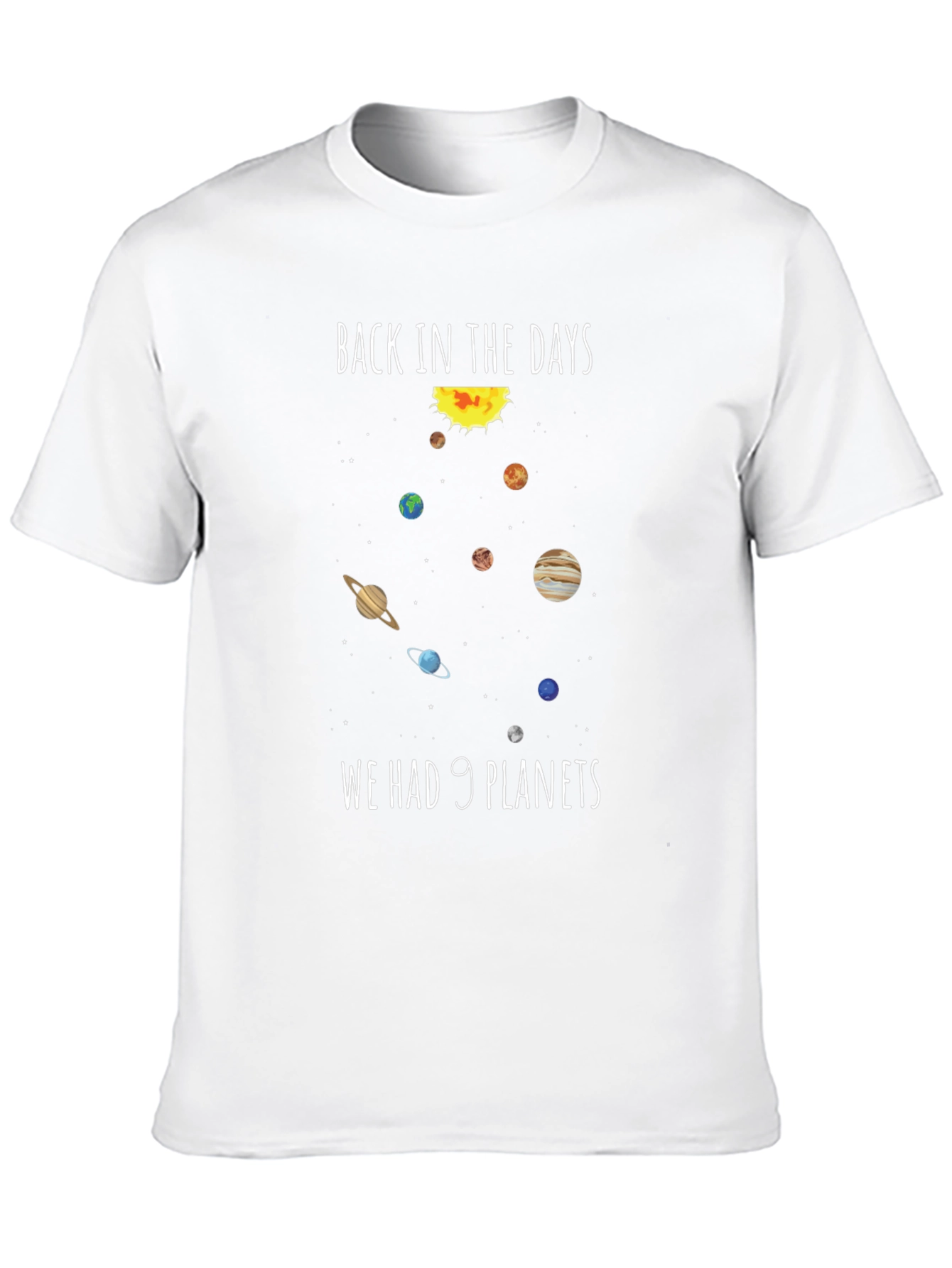 Retro 9 Planets Graphic Tee - Space Lovers T-Shirt