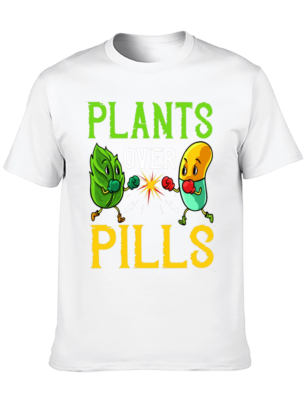 Plants Over Pills Graphic Tee - Healthy Lifestyle Shirt