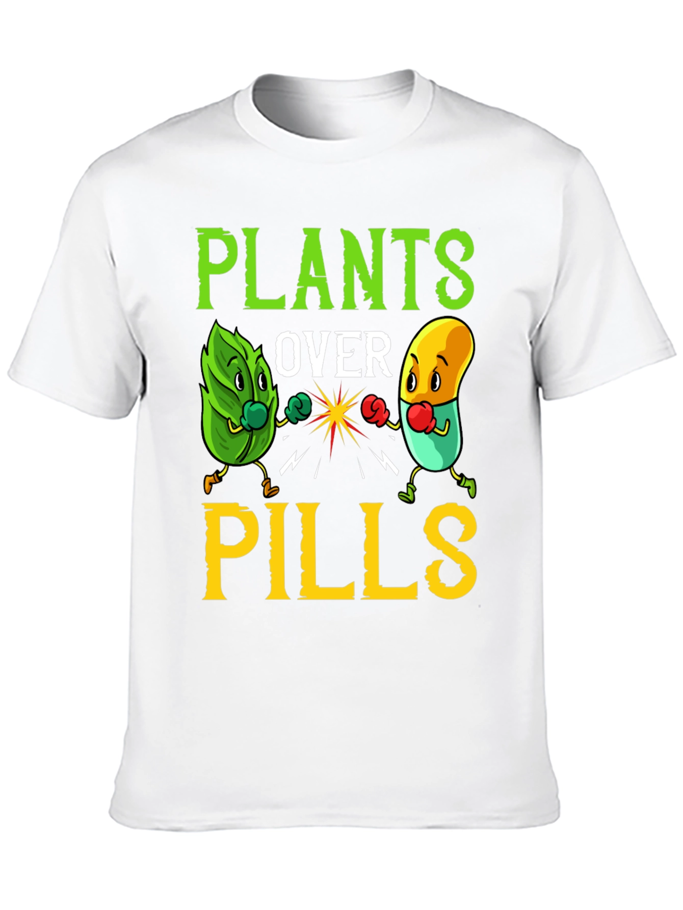 Plants Over Pills Graphic Tee - Healthy Lifestyle Shirt