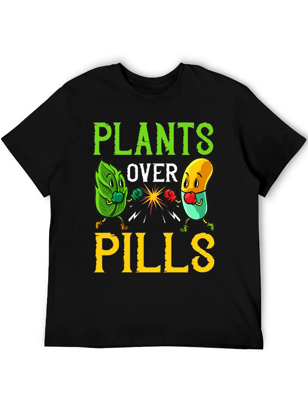 Plants Over Pills Graphic Tee - Healthy Lifestyle Shirt