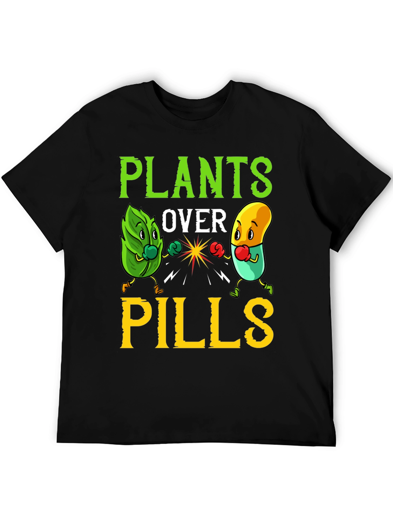 Plants Over Pills Graphic Tee - Healthy Lifestyle Shirt