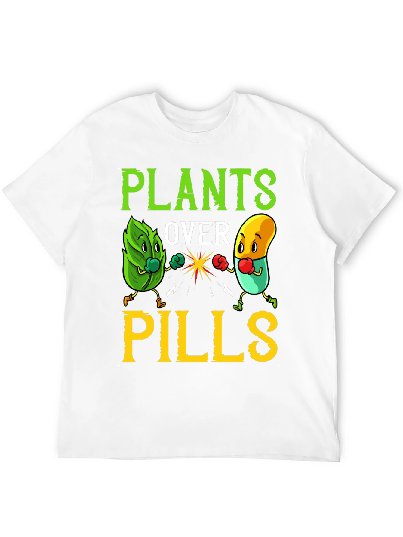 Plants Over Pills Graphic Tee - Healthy Lifestyle Shirt