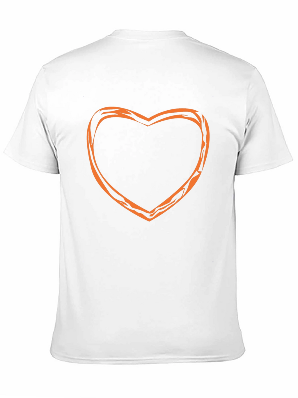 Stylish Black Tee with Orange Heart Outline