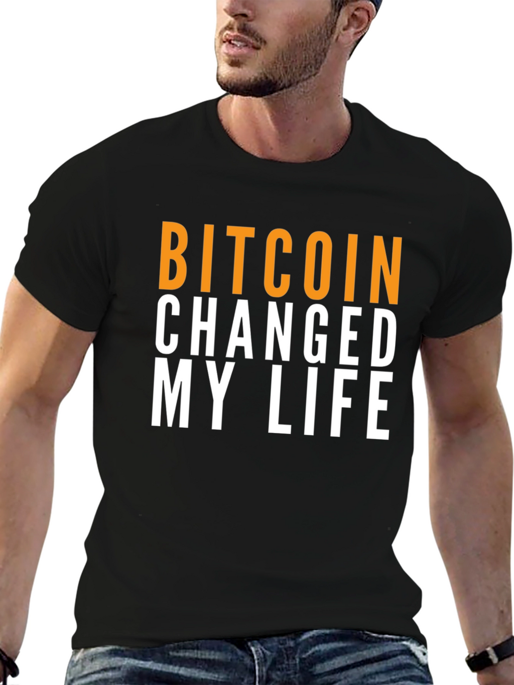 Bitcoin Changed My Life Graphic Tee - Black