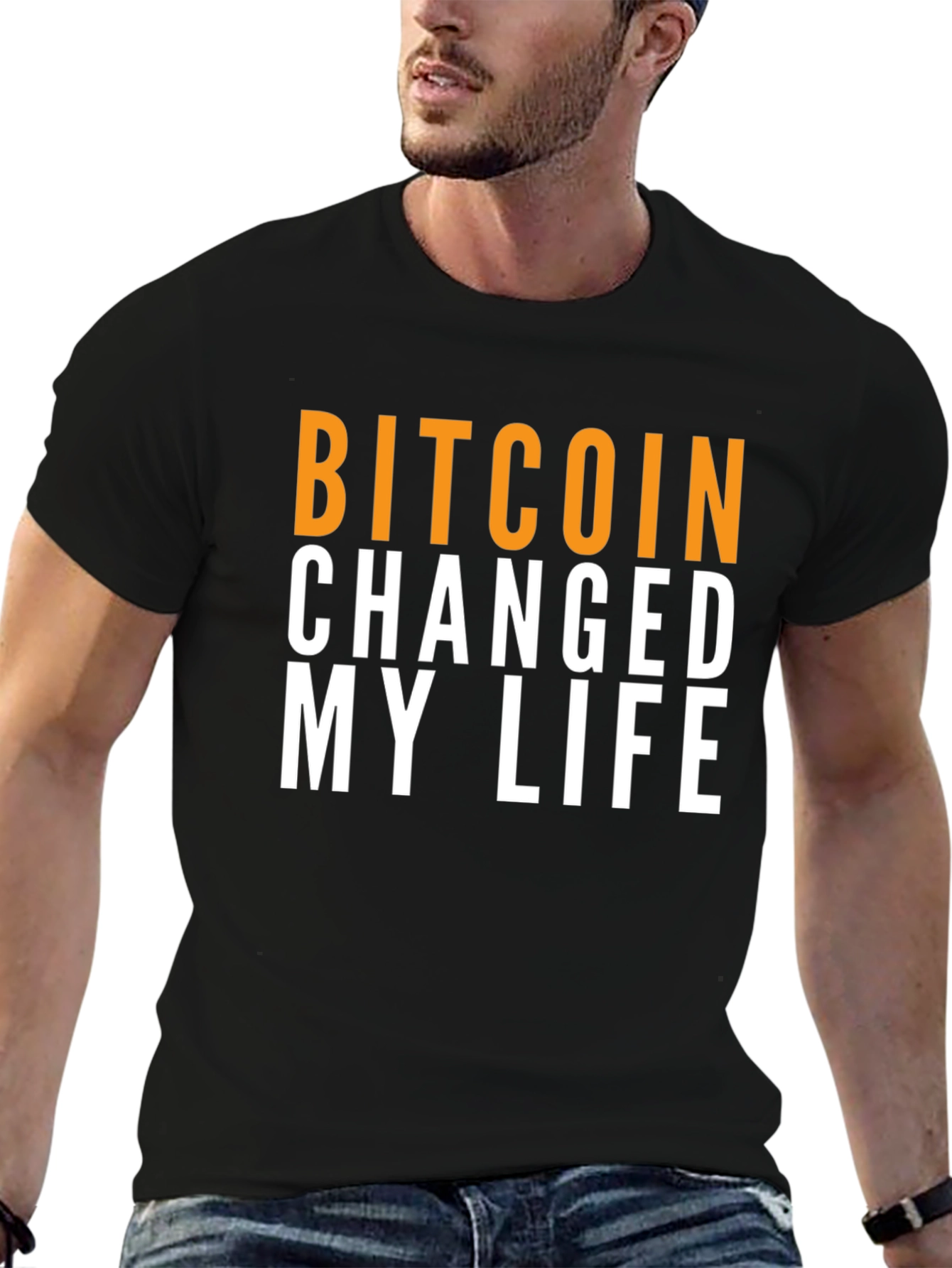 Bitcoin Changed My Life Graphic Tee - Black